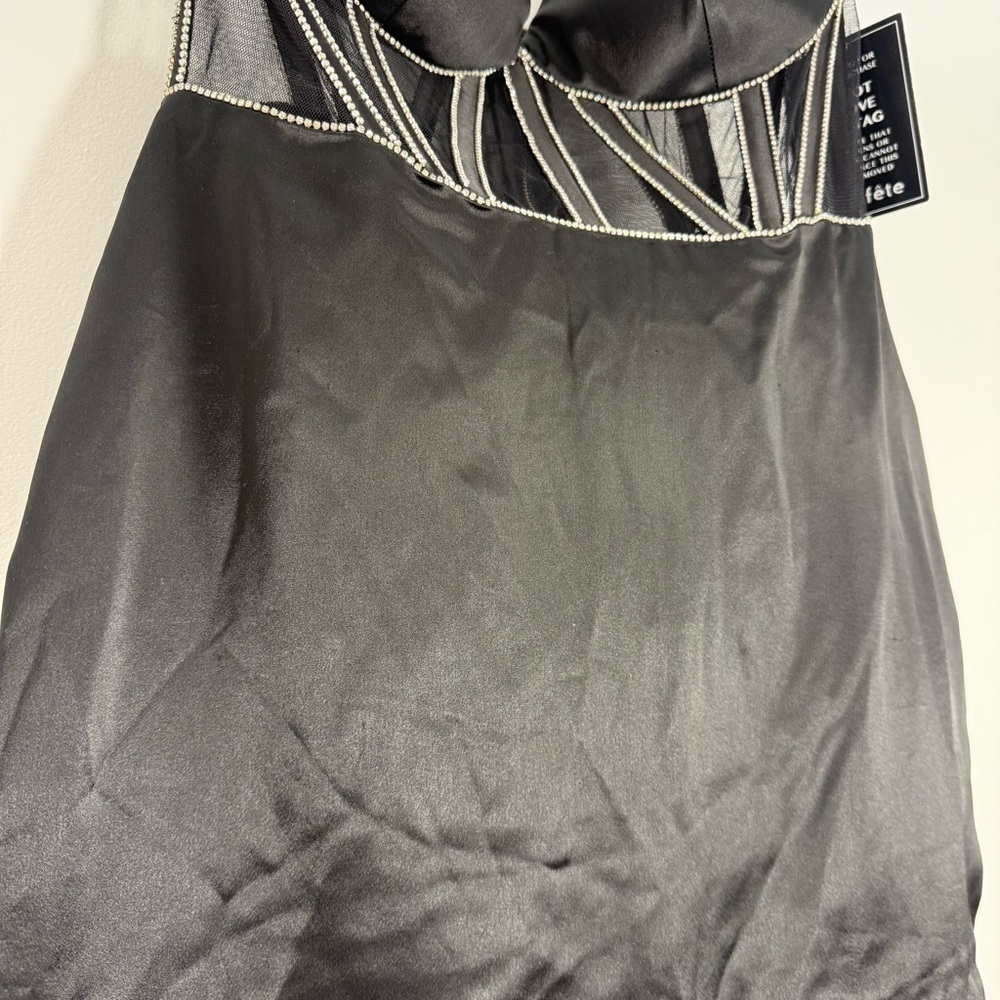 Retrofete Black Strapless Sheer-Corset Mini Dress - Picture 7 of 16